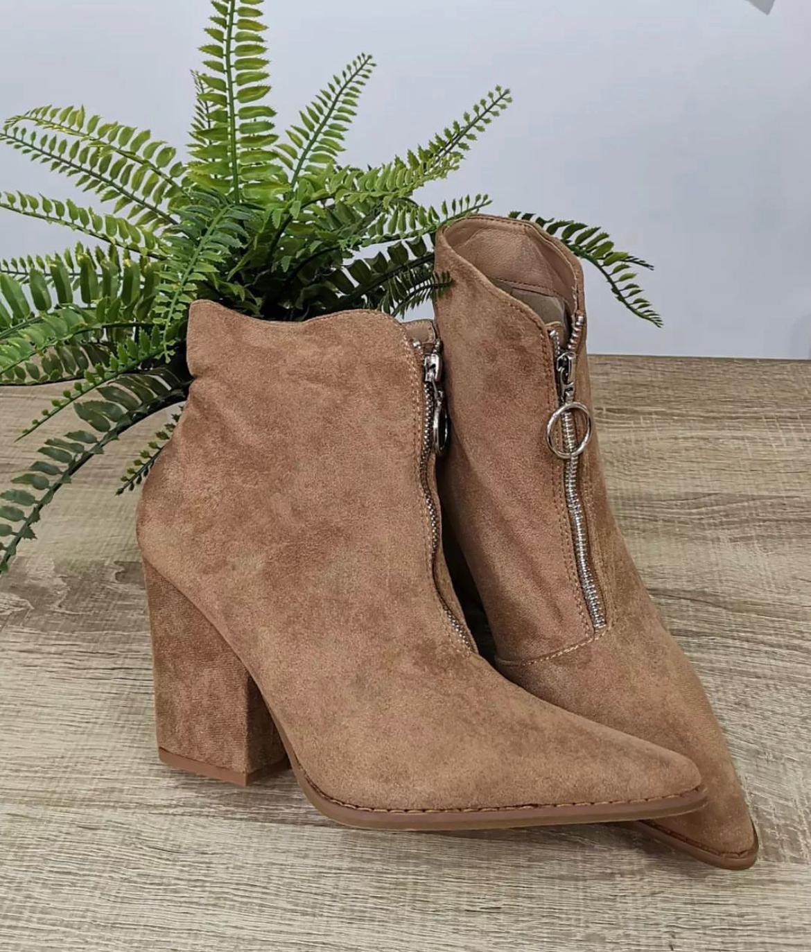 Botin Camel Cremallera
