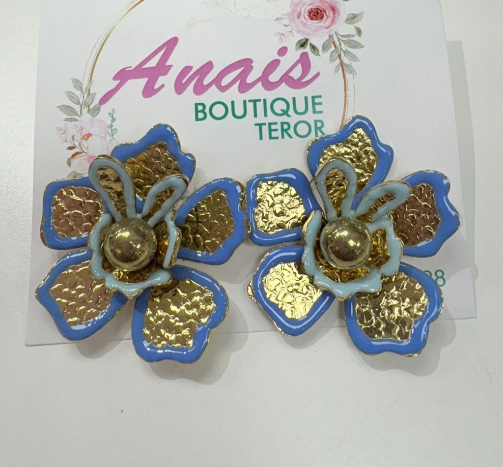 Pendiente Flor Azul